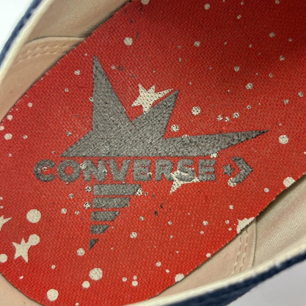 Converse Navy Canvas Slip-On Sneakers with White Toe and Red/Blue Trim - Picture 13 of 16